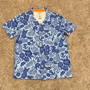 Tropical Blue Floral Men's Casual Shirt